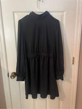 Who What Wear Black Long Sleeve Mini Dress